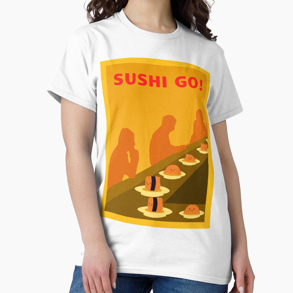 Sushi Go - Board Games - Minimalist Travel Poster Style - Board Game Art by MeepleDesign