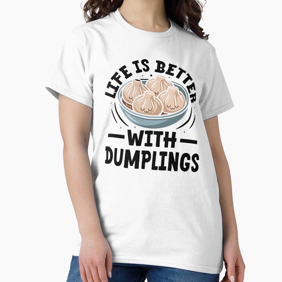 Life Is Better with Dumplings – Cute Kawaii Bowl by EmeraldeaArt