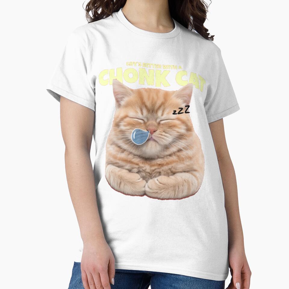 Lifes Better With A Chonk Cat Sleeping Orange Tabby by GenZFashion000