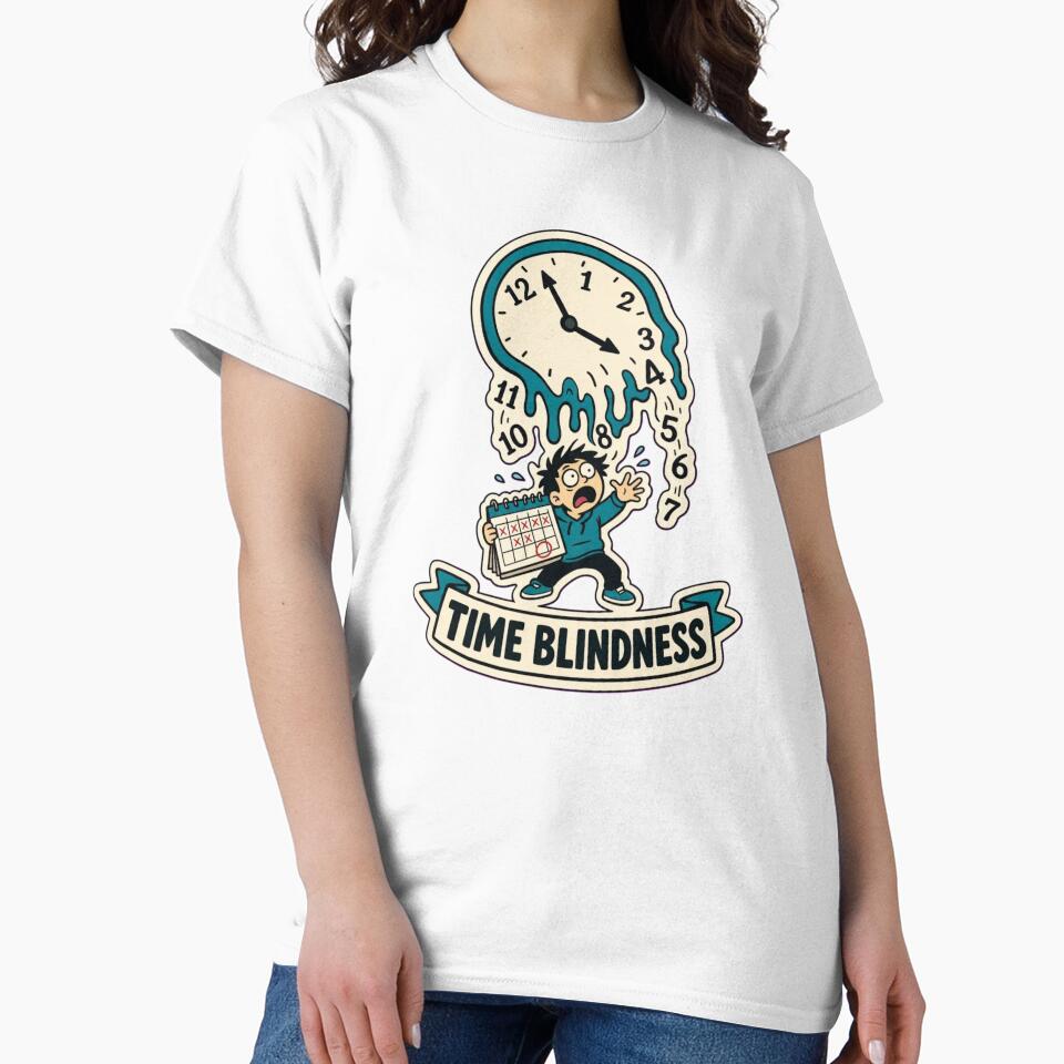 Time Blindness Clock | Funny ADHD Neurodivergent Humour Doodle by StickyGuys