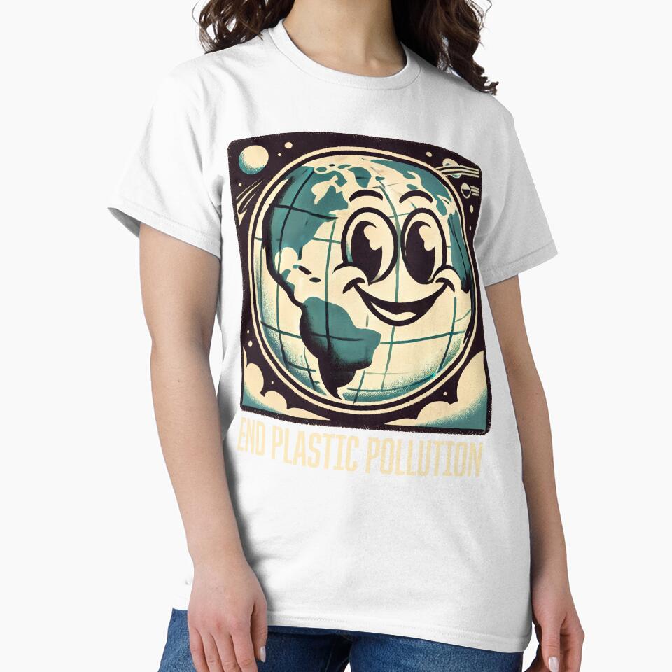 Retro "End Plastic Pollution" Earth Design - Eco-Friendly by HappyResistance