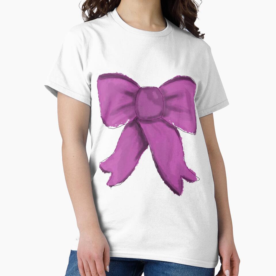 Pink Watercolor Ribbon Bow by Green Crayon Art