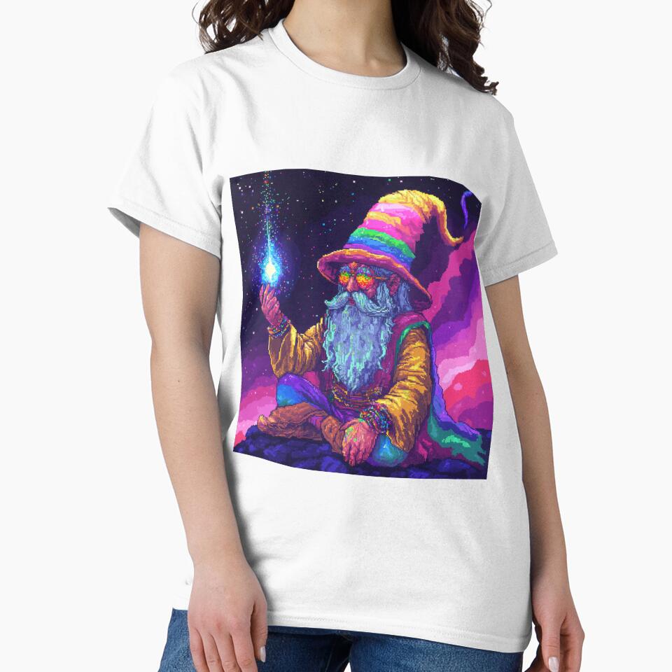Space Wizard Rainbow Pixel Art by Kaos-Bit