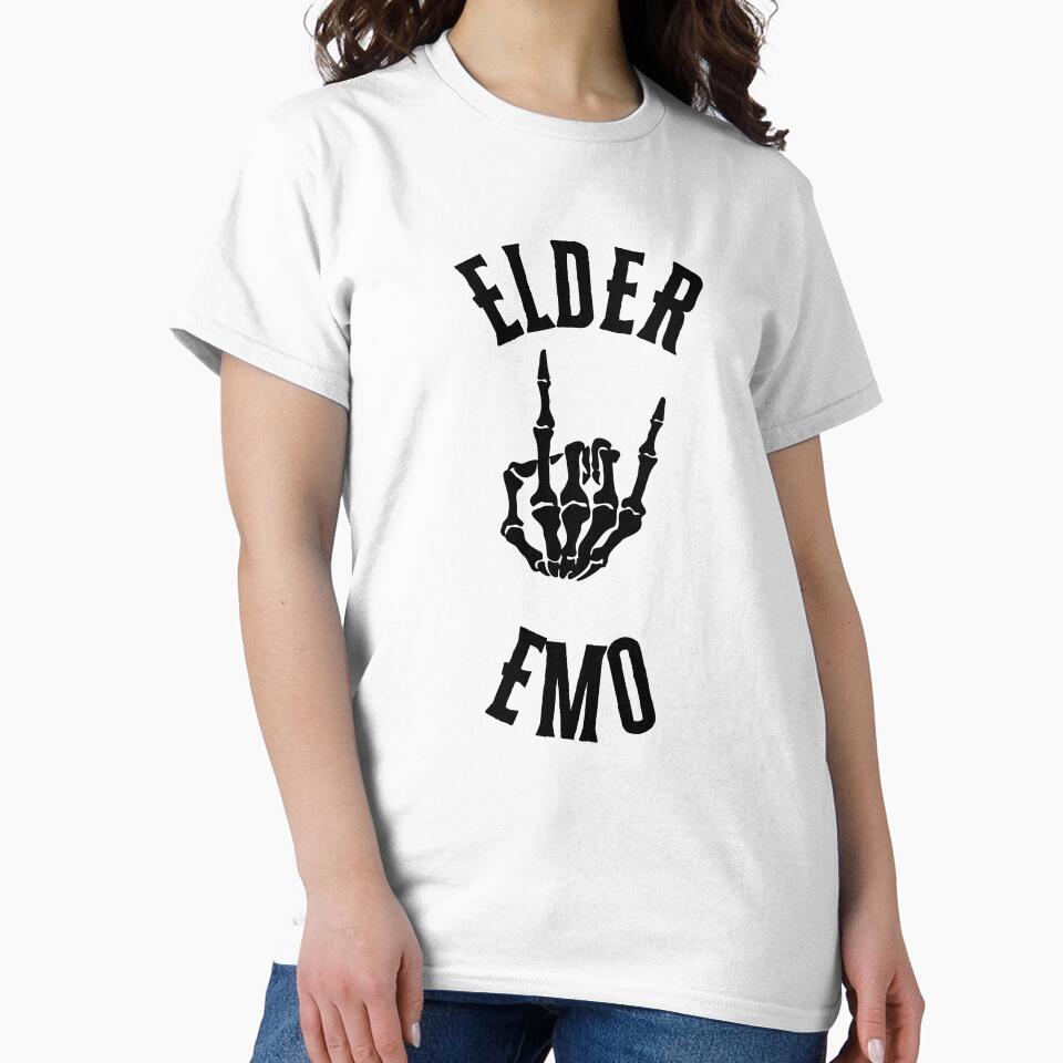 Elder Emo Skeleton Hand – Goth Nostalgia Design - Black by thistledewcraft