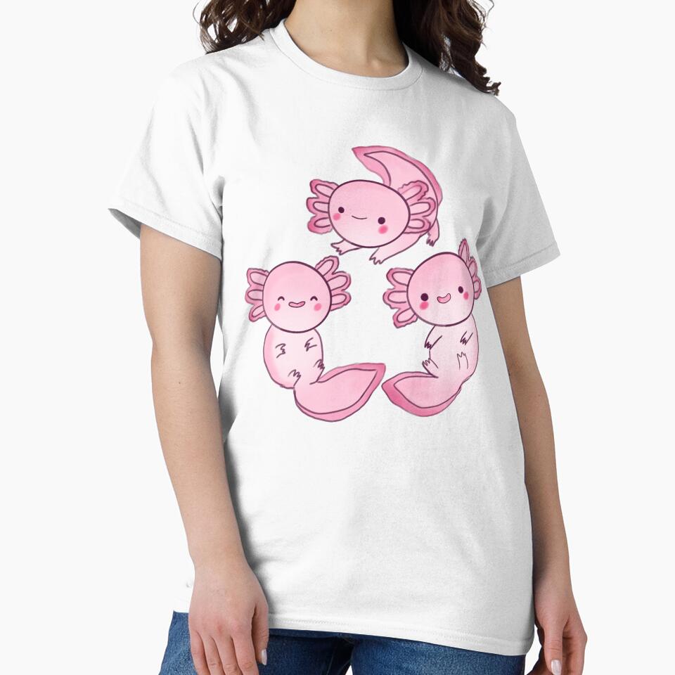 Pink cute axolotls by Mayarart