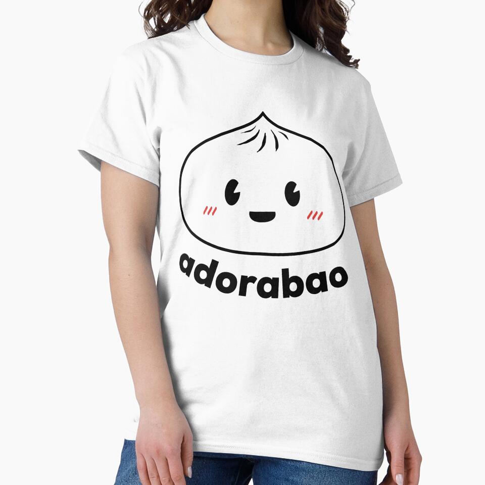 Adorabao Adorable Chinese Bao Bun Black Text by gobbieshoppe