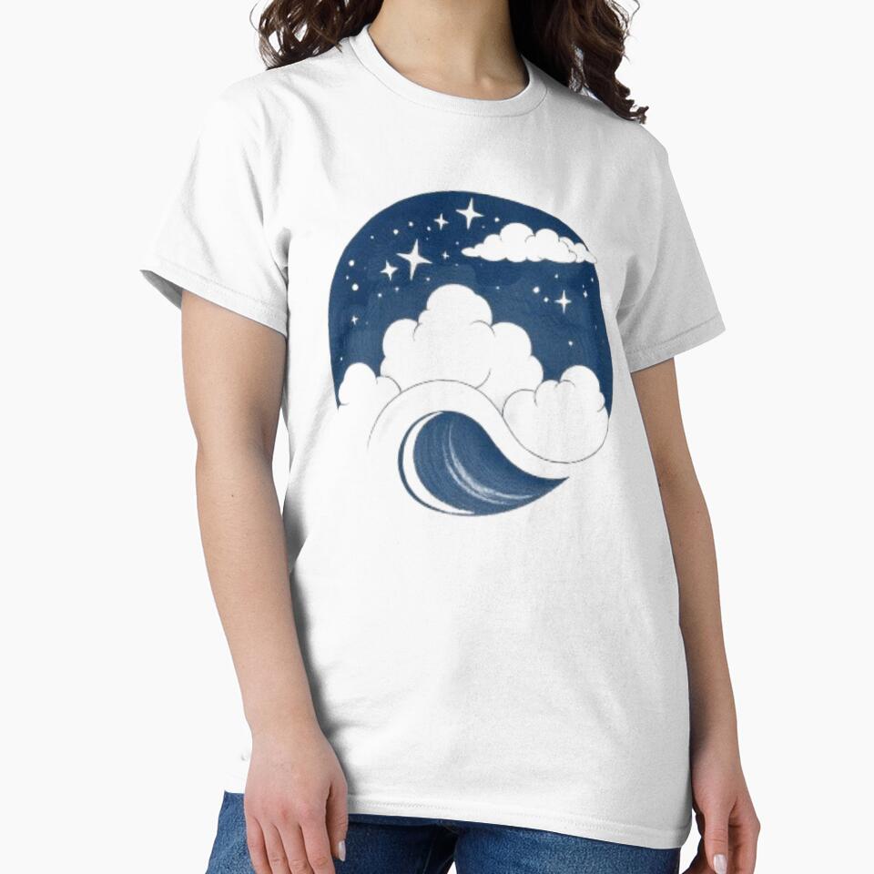 Khai Dreams – Night Sky Wave Moon Art by MystiColo
