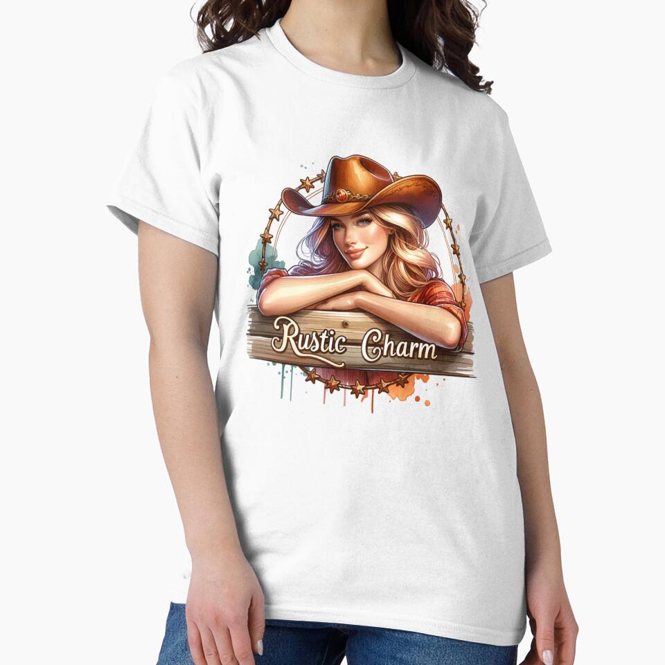 ✨Rustic Charm – Smiling Cowgirl Design for Apparel, Mugs, Stickers & More by artedigital99