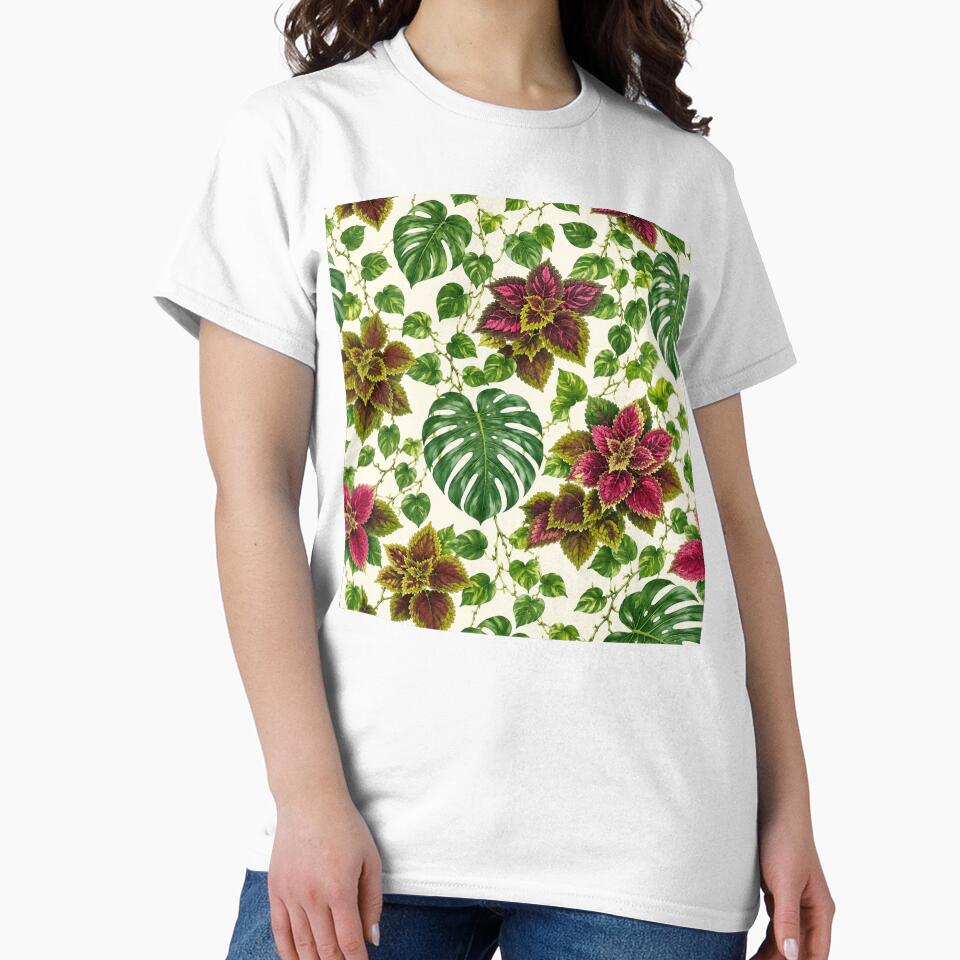 Tropical Monstera Coleus Pothos Botanical Pattern by NaphDesigns