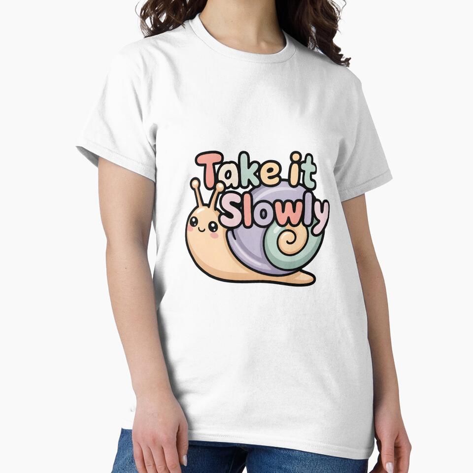 Take It Slowly – Cute Calm Snail Pastel Design by MAEshopstore