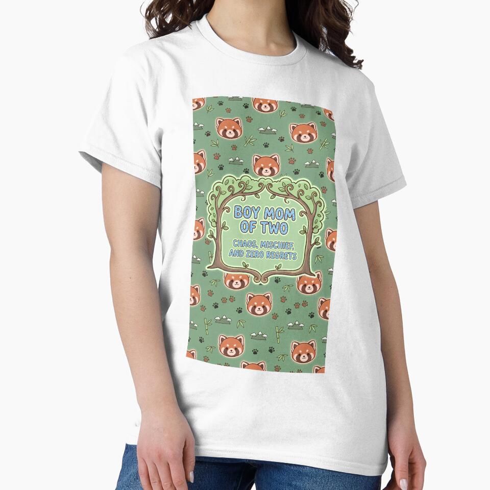 Boy Mom of 2 Cute Red Panda Pattern by Itsheartshop