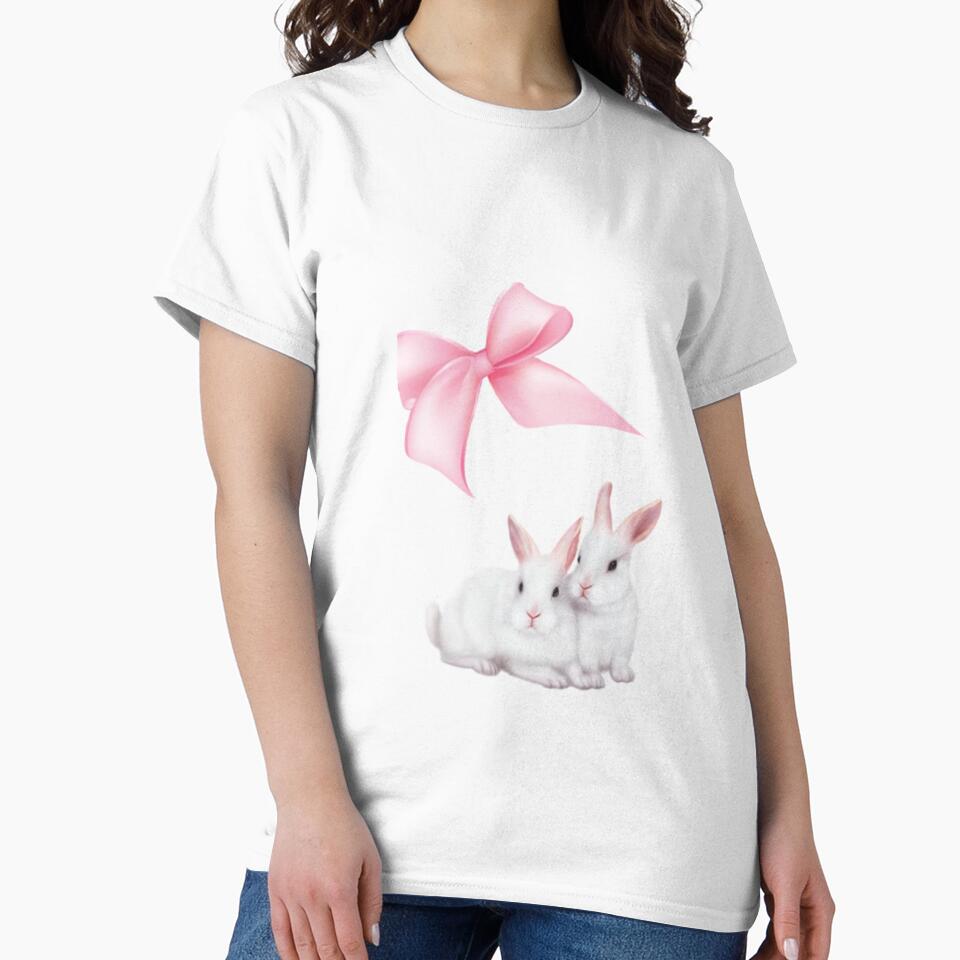 Bunnies with ribbon bow by Pixiedrop