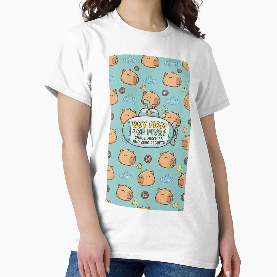 Boy Mom of 5 Cute Capybara Pattern by Itsheartshop