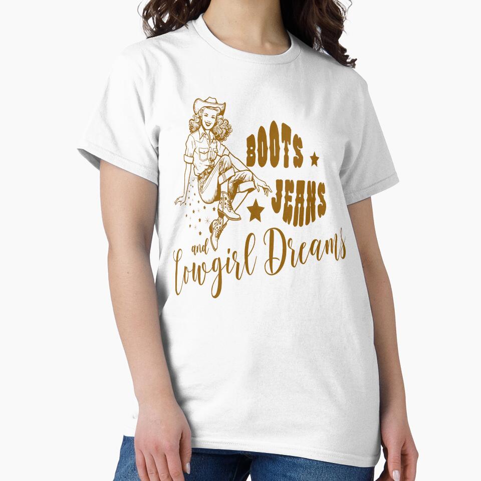 Boots, Jeans, and Cowgirl Dreams - Western Graphic by handsoftime2020