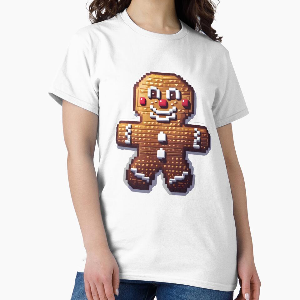 Cute Pixel Gingerbread Man Cookie with Icing Details by BankMano
