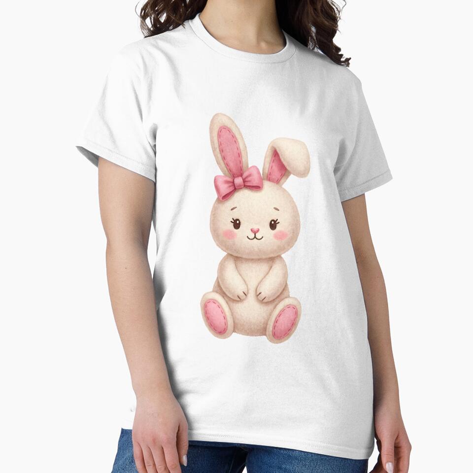 Coquette Aesthetic White Bunny with Ribbon, Soft Girl Style by SeGoArtDesign