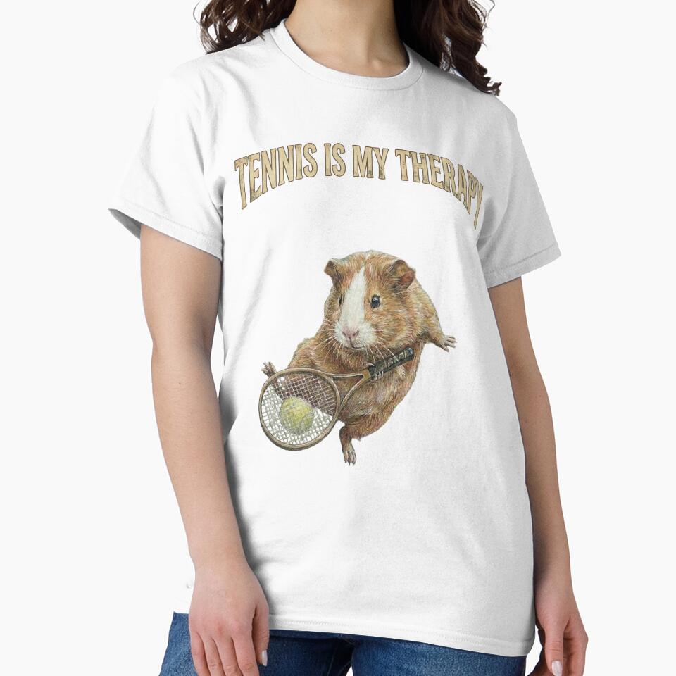 Tennis Is My Therapy - Funny Hamster Tweener Shot by JaylArtStore