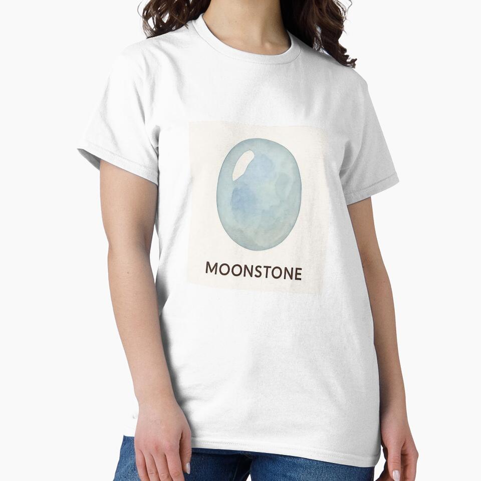 Elegant Moonstone Gemstone Illustration – Mystical Crystal Design for Stickers, T-Shirts & Mugs by JuliJoy