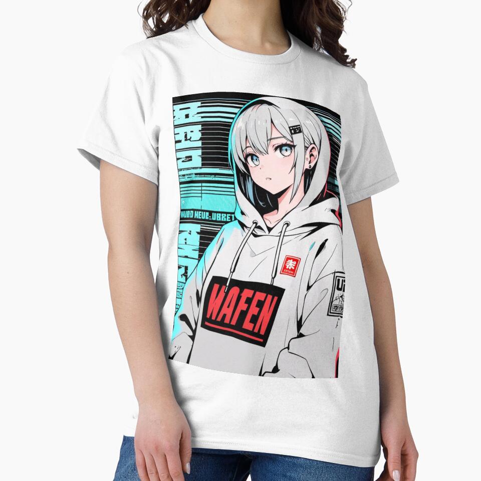 Blue Eyes Anime Streetwear Girl by AnimDream