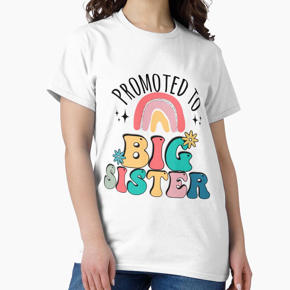 Cute colorful rainbow Promoted to big sister, pregnancy by FamilyGlowStore