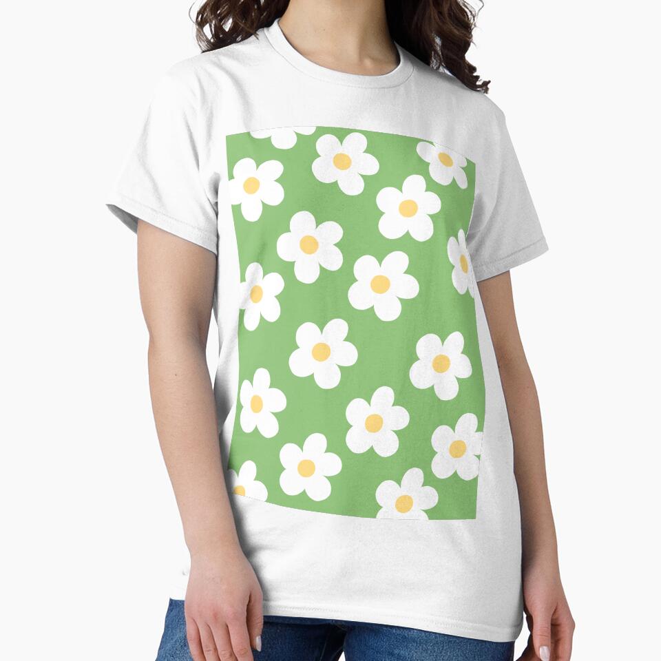 Retro 60's Sage Green Flower Power by Cloudwatching