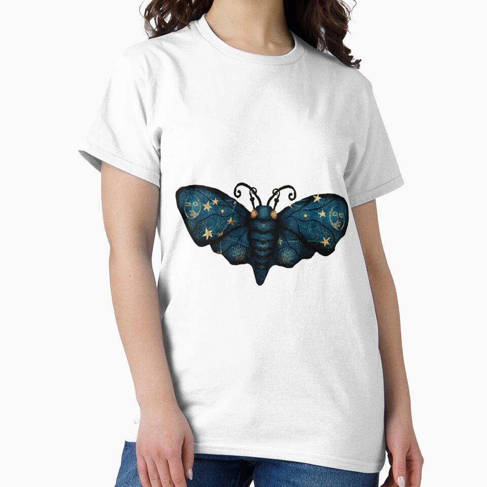 Celestial Butterfly Gold Moon Stars and Sun by Monica Laipple