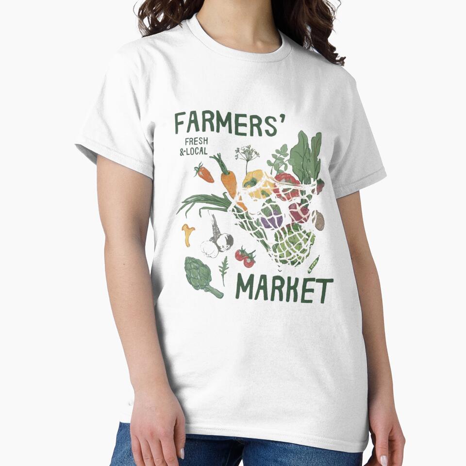 Farmers Market Fresh & Local Vintage Vegetables Grocery Tote Garden Harvest Design by Gbriel3