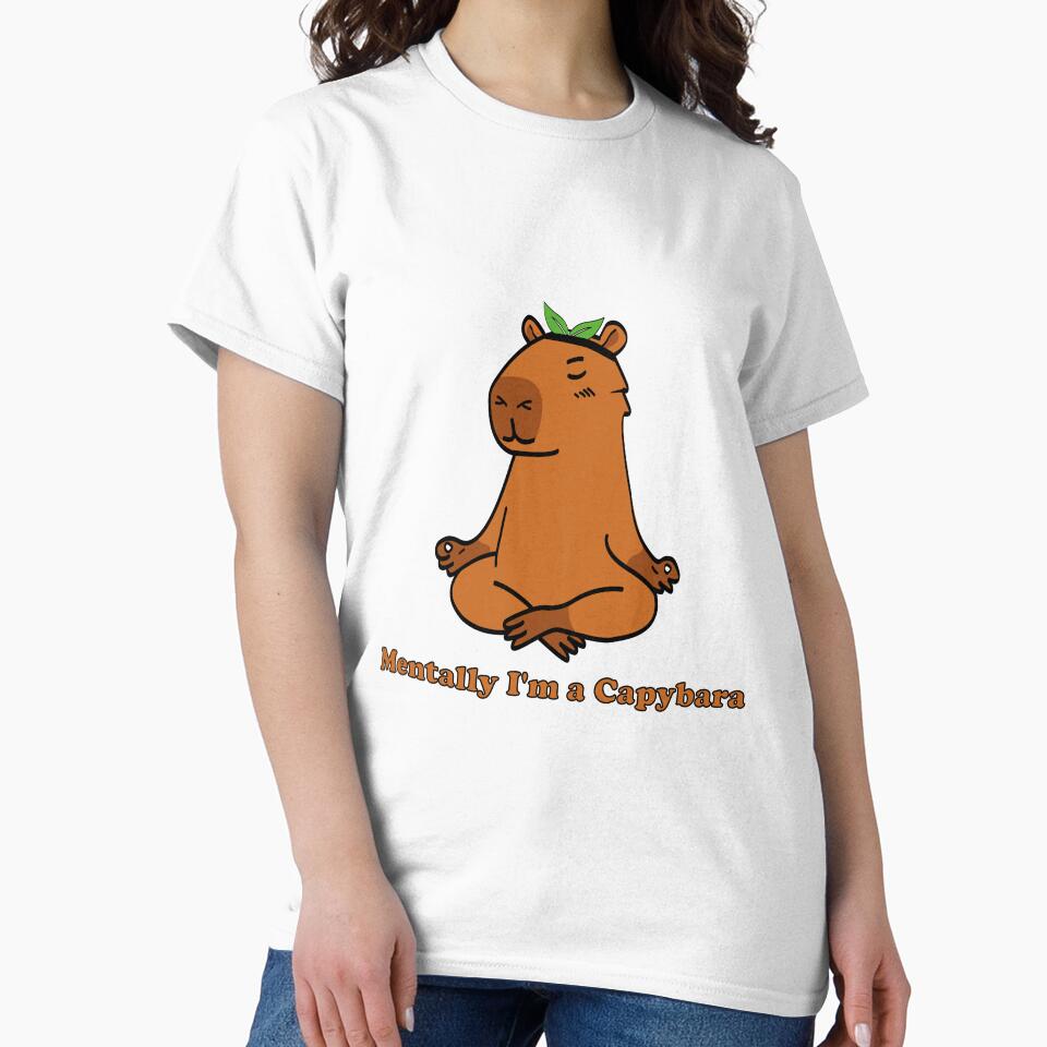 Mentally Im A Capybara Funny Zen Meditation by YSNbr