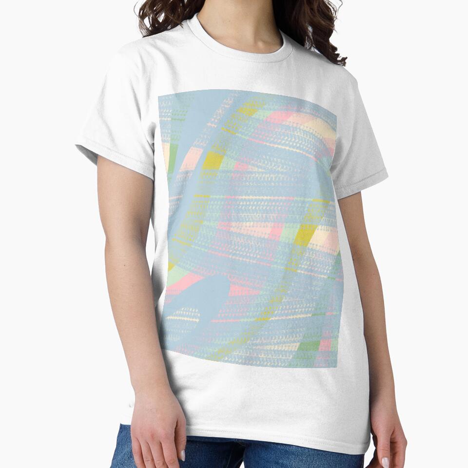 Painted Brushstrokes Straight and Wavy Abstract Pastel Pattern Powder Blue and Pink by kierkegaard