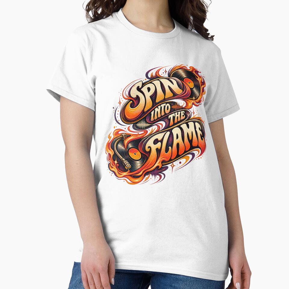 Spin Into the Flame – Groovy Vinyl Fire Design by Golden Era Studio