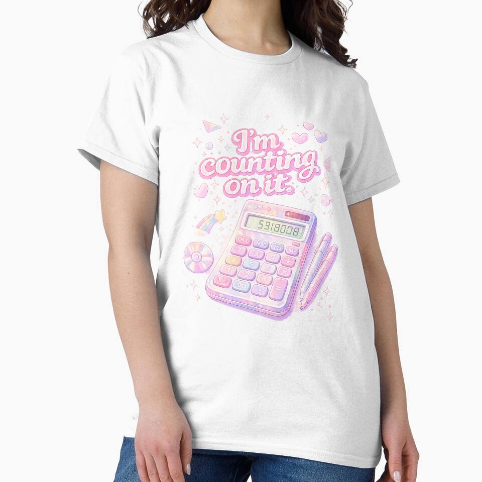 Girl Math: I'm Counting On It 53180008 Calculator Meme Sticker | Funny Pink Aesthetic Gift by DeluluDept