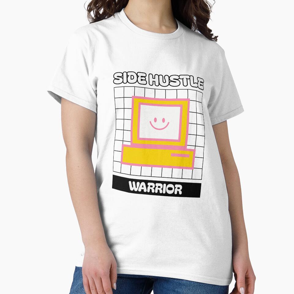 Side Hustle Warrior Retro Computer by crazydotdesigns