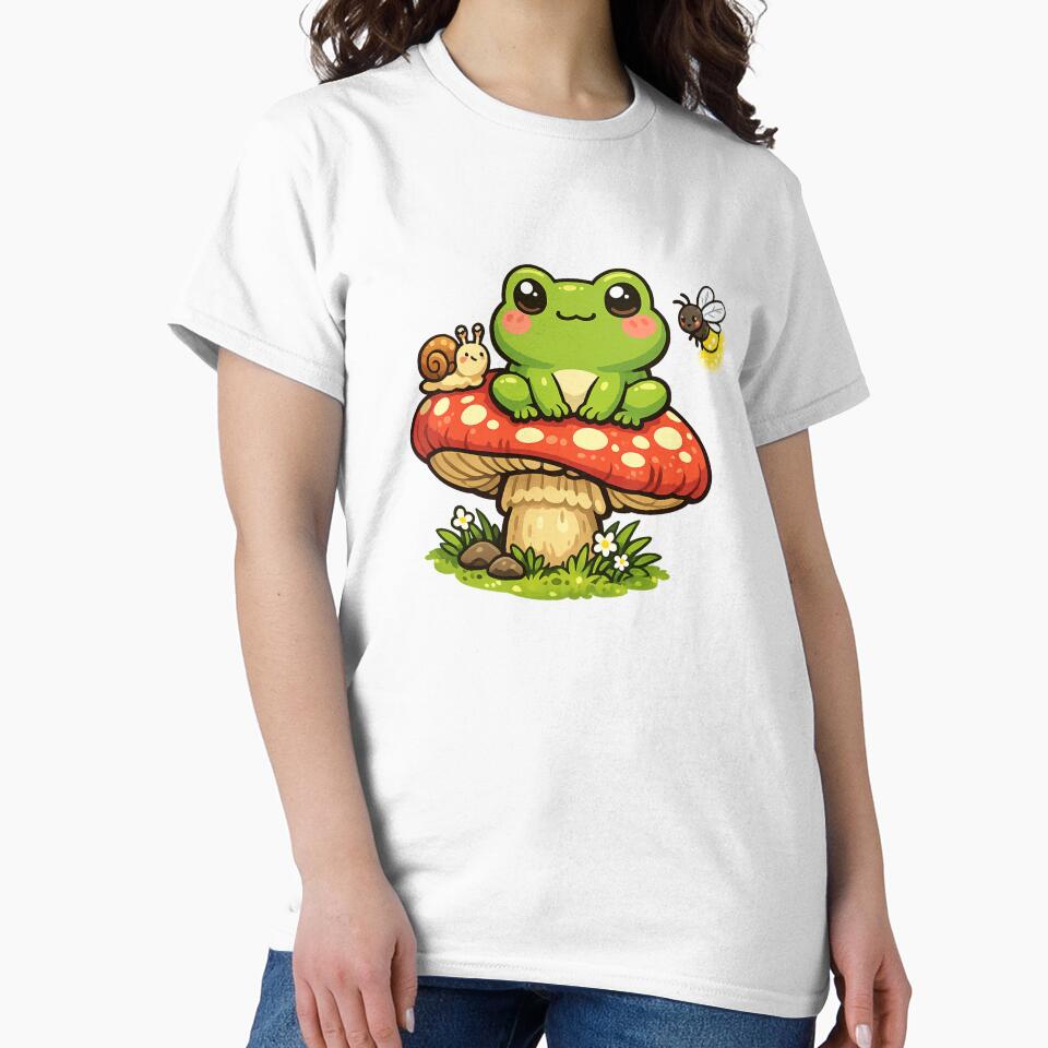 Frog and snail on a mushroom by FroggyOnly