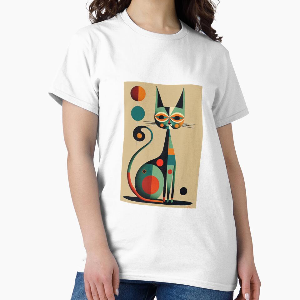 Mid Century Cat 7 Abstract Art Print Painting Wall Decor by winterkitty88