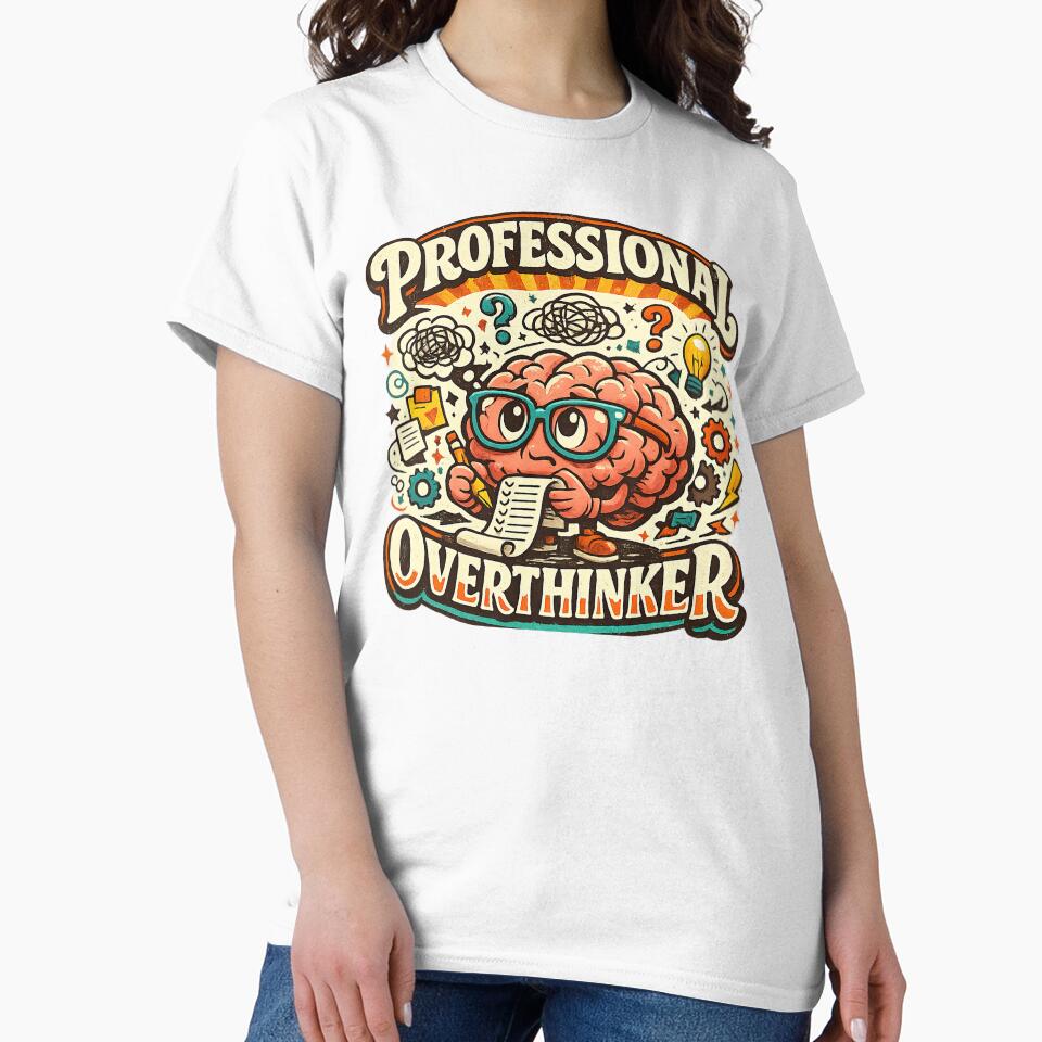 Funny Autism, Professional Overthinker Funny Retro Groovy Brain Doodle by graphic-genie