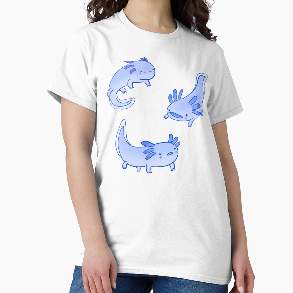 Cute blue axolotls drawing by Mayarart