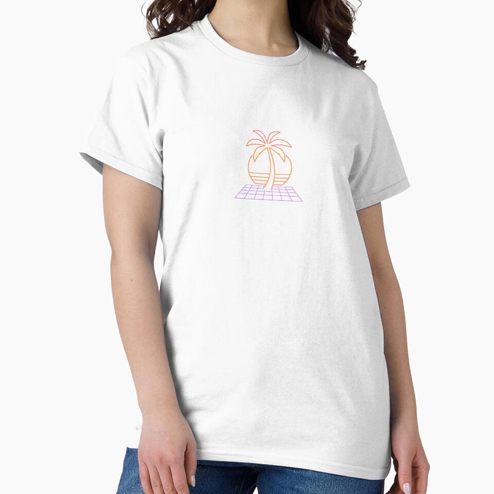 Neon Palm Grid Sunset by Le Grand Requin