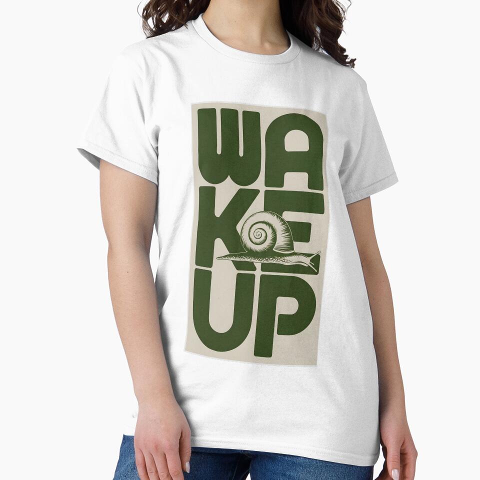 Vintage Wake Up Snail Graphic Design by LazyGeniusArt