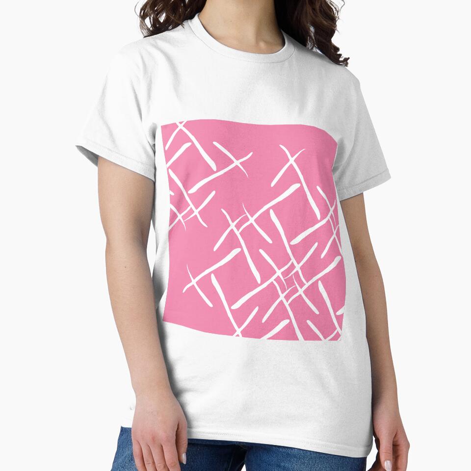 White cross marks on pink background by flamendes