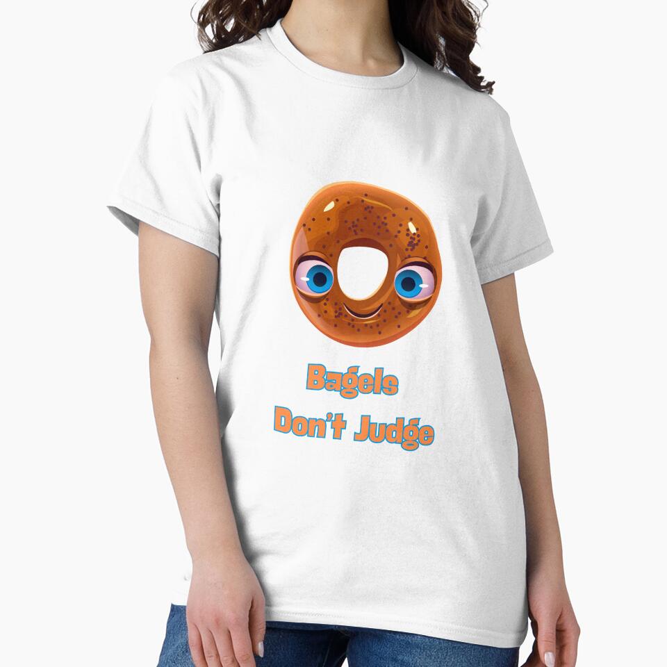 Bagels Don’t Judge - Funny Bagel Lover Iconic Food Design by TousheArt