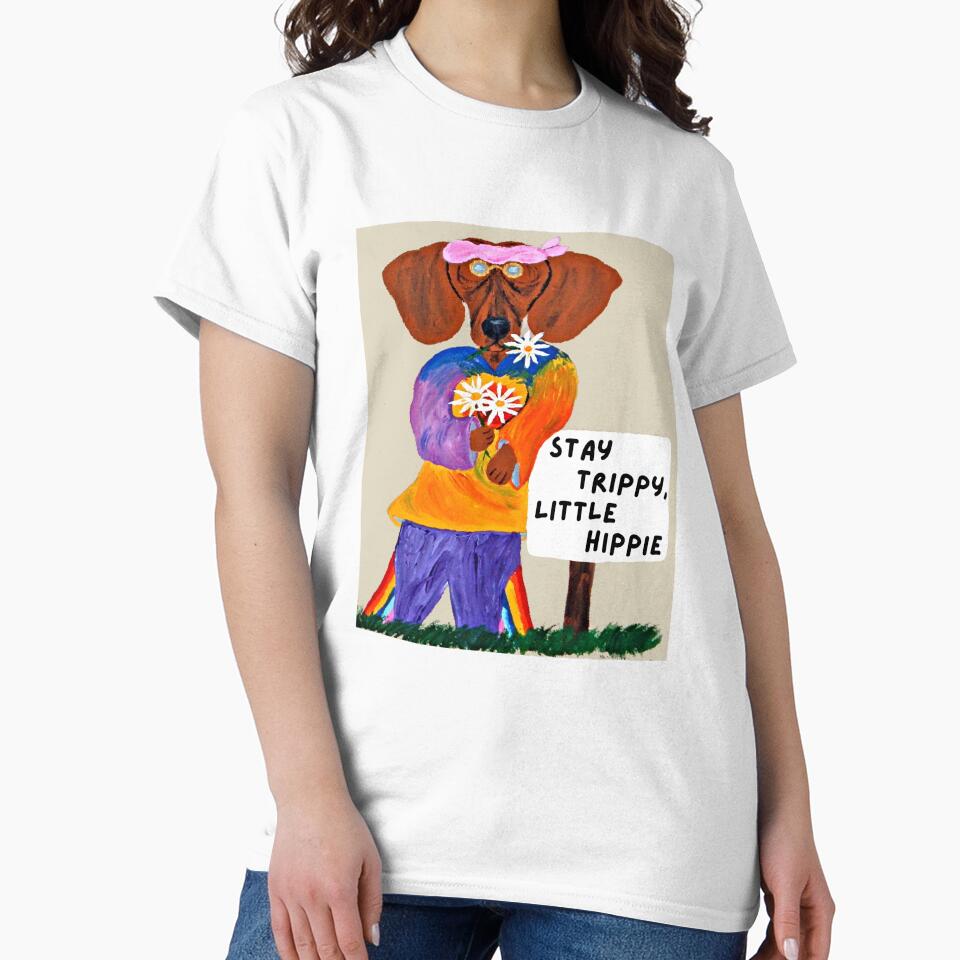 Stay Trippy, Little Hippie Dachshund by Squirreldumplings