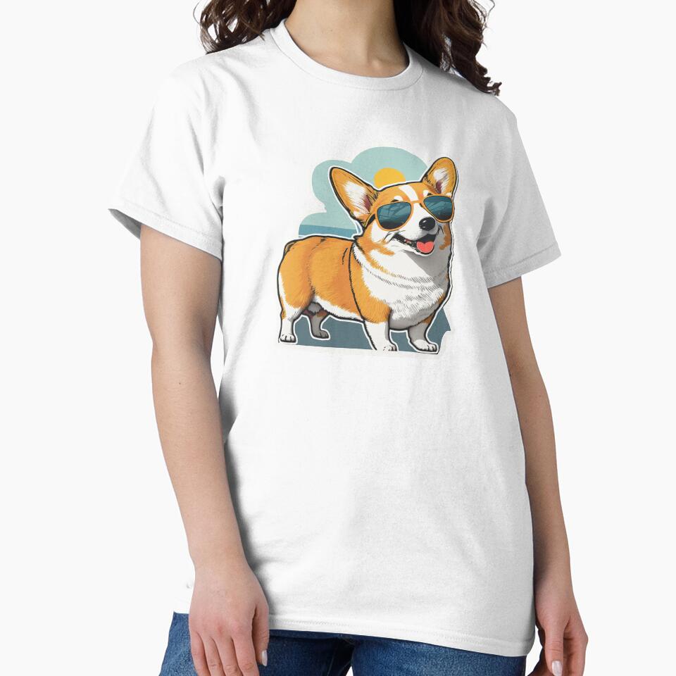 Cute corgi with sunglasses sticker by Victorsju