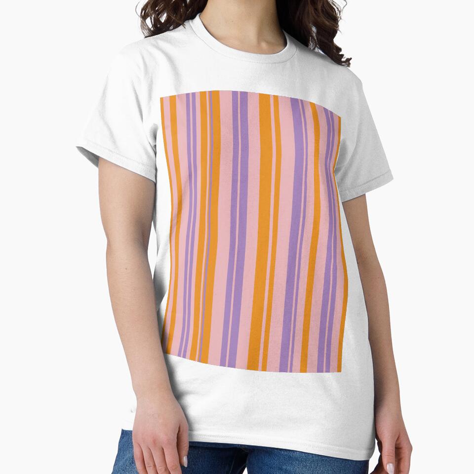 Vertical Stripes Retro Modern Pattern Lavender Orange Pink by kierkegaard