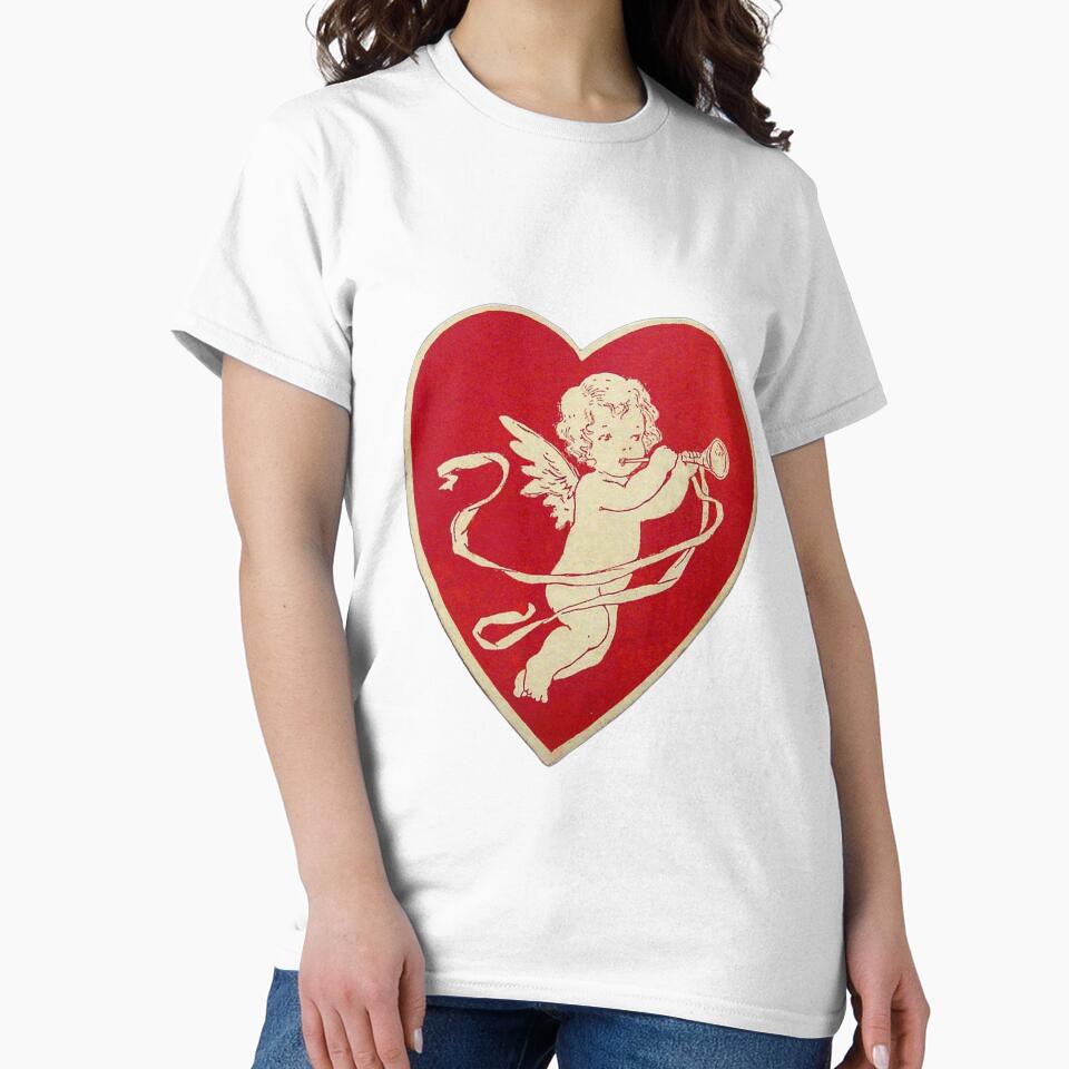 Vintage valentine's day cherub in heart by Pixiedrop