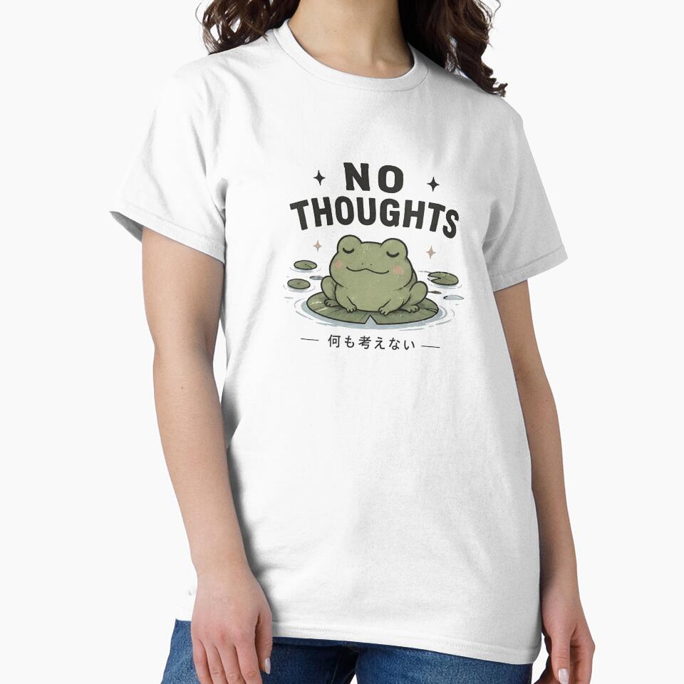 No Thoughts - Cute Frog by AnteesocialTees