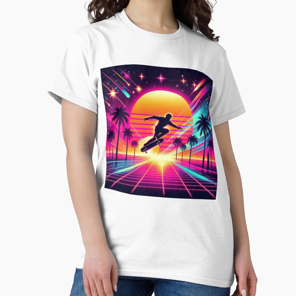 Retro Sunset Skateboarding – Synthwave Vibes by Dogandesighn
