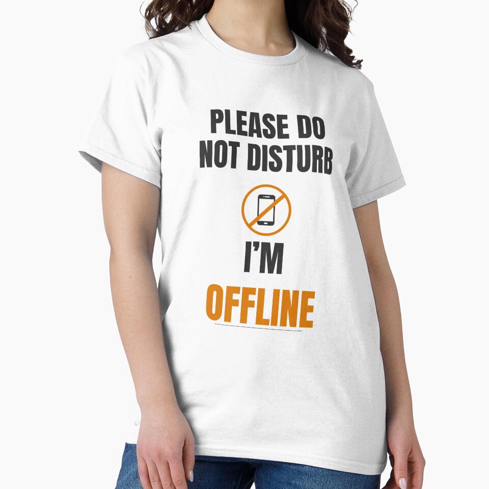 Please Do Not Disturb I’m Offline Aesthetic Minimal Beige Digital Detox Design by Uvclick