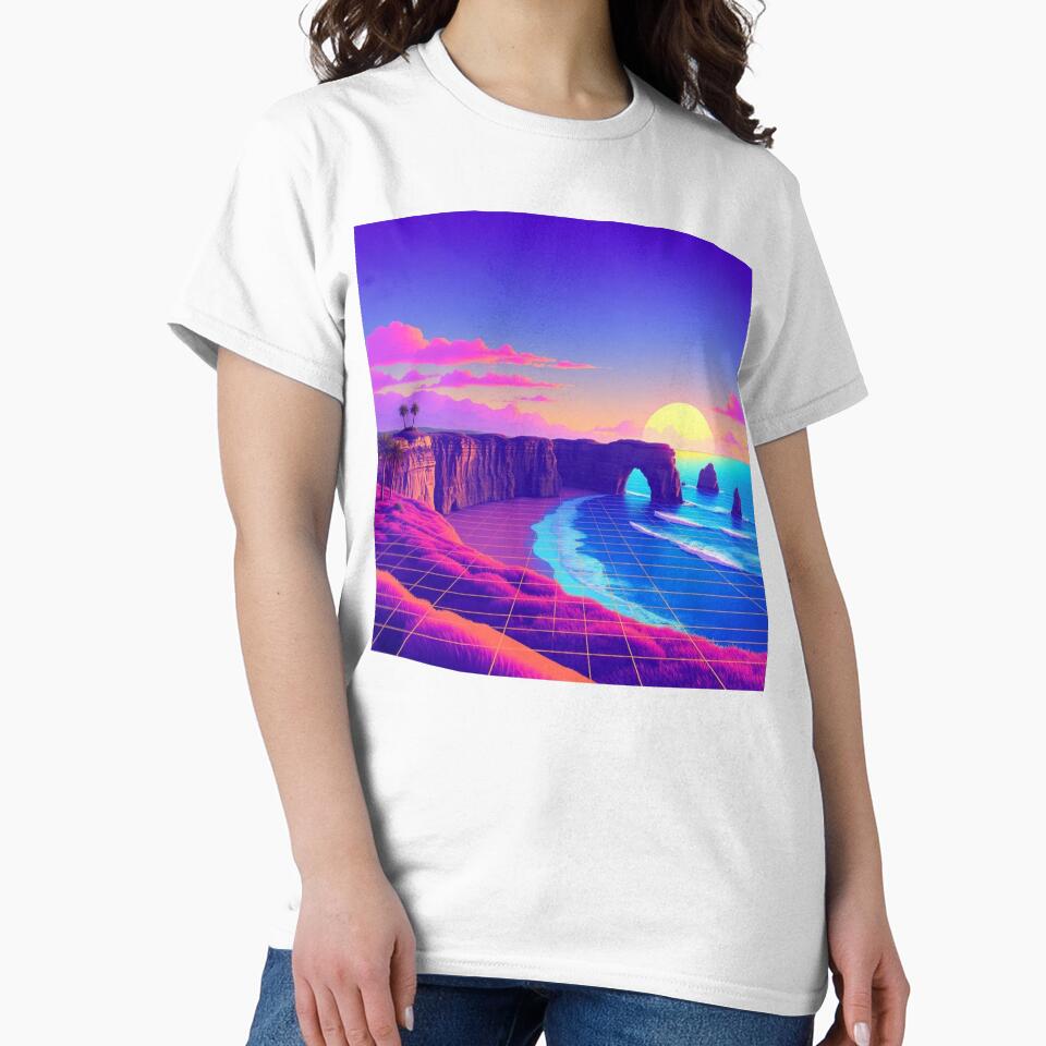 Vaporwave Twelve Apostles Sunset Grid Aesthetic by EllDAV777