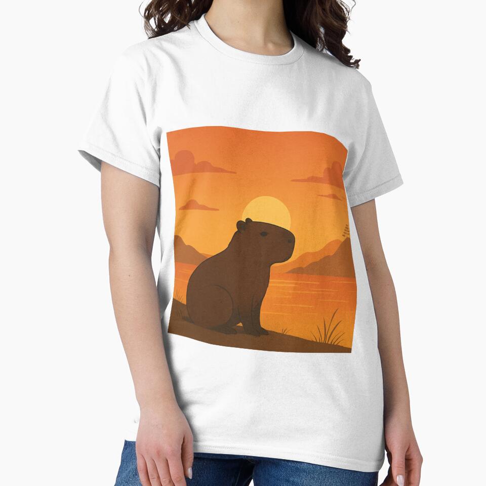 Capybara Sunset Vibes – Peaceful & Majestic by Capybarastore_77