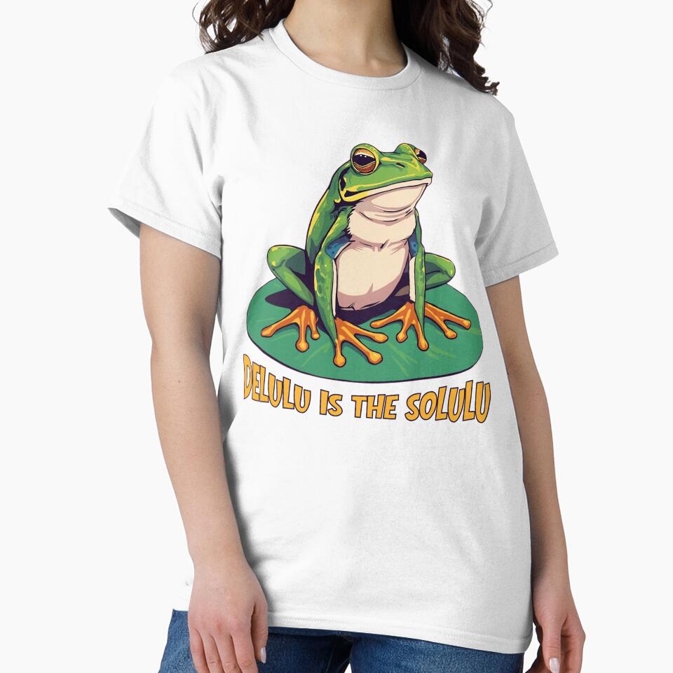 Delulu Is the Solulu Frog – Funny Motivational Meme Aesthetic by TestudoDesign